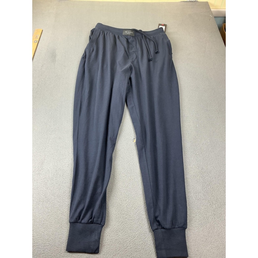 Ted Baker Jogger Pants Womens S Blue Cotton Spandex Drawstring Pockets